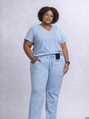 Figs Light Blue Women's Scrub Pants - Comfortable Medical Workwear set